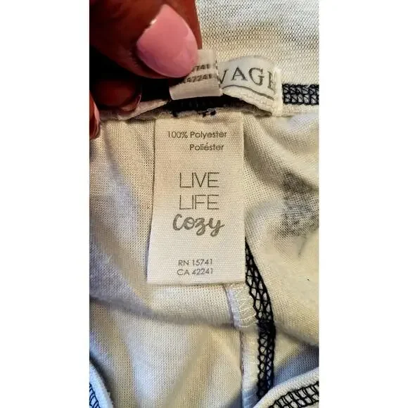 PJ Salvage Aprés Ski Print Pajama Set Long Sleeve Top & Bottoms Womens Sz S - Picture 8 of 10